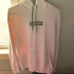 Pink men’s Hollister hoodie, amazing condition!